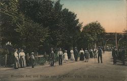 Riverside Ave and Bridge near El Verano Villa California Postcard Postcard Postcard