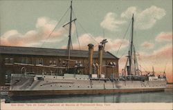 Gun Boat "Isle de Cuba" Captured at Manilla at Portsmouth Navy Yard Postcard