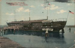 Receiving Ship Wabash, Charlestown Navy Yard Postcard