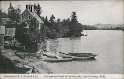 Cottages and Outlet of Conway Lake Center Conway, NH Postcard Postcard Postcard