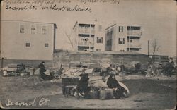 Homeless people squatting on Second Street after the 1908 Great Chelsea Fire Postcard