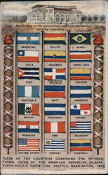 Flags International Union of the American Republic  Alaska-Yukon-Pacific Expo Postcard