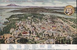 Bird's-eye View of the Alaska Yukon Pacific Exposition Seattle, WA Postcard Postcard Postcard