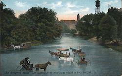 San Antonio River with Court House in Back Ground Postcard