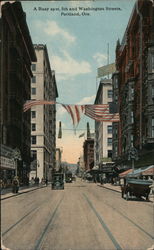 A Busy spot, 5th and Washington Streets Postcard