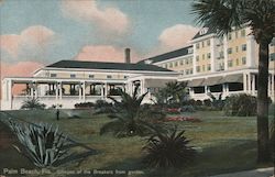 Glimpse of the Breakers from garden Postcard