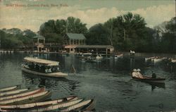 Boat House in Central Park Postcard