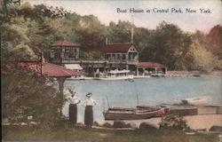 Boat House in Central Park Postcard