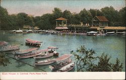 Boat House in Central Park Postcard