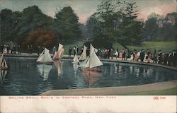 Sailing Small Boats in Central Park Postcard