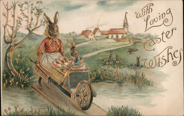 With Loving Easter Wishes With Bunnies