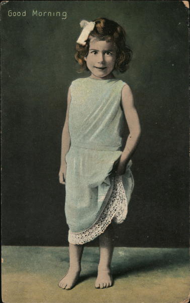 Good Morning - Little Girl Barefooted Girls