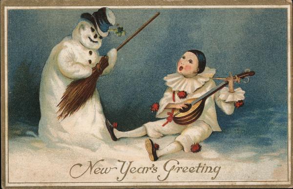 New Year's Greeting Snowmen