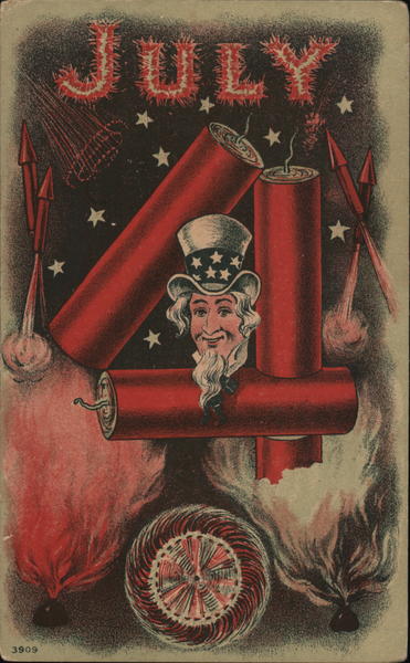 Fireworks and Uncle Sam 4th of July
