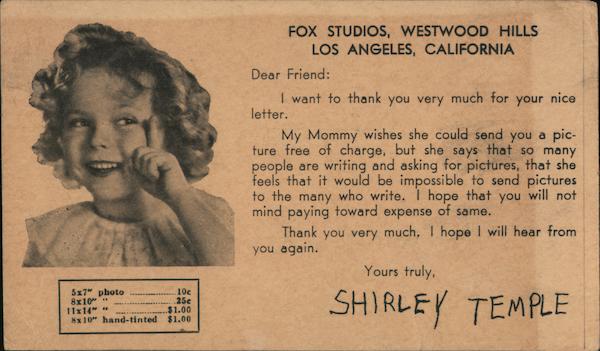 Shirley Temple, Fox Studios, Westwood Hills Actresses