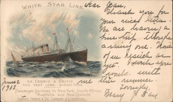 S.S. Cedric & Celtic - White Star Line Boats, Ships