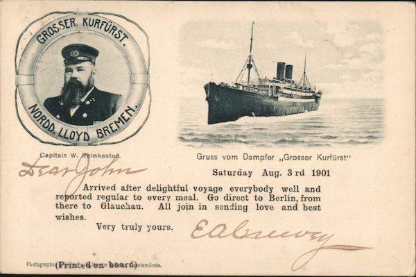 Norddeutscher Lloyd Grosser Kurfurst - Gruss Vom Dampfer