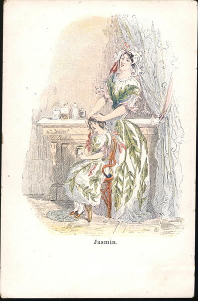 Jasmin, Flowers Personified, J.J. Grandville Artist Signed