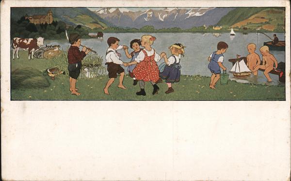 Little Children Dancing Near The River Richard Keutel