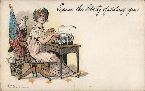 Excuse the Liberty of writing you - Eagle, Flag, Typewriter