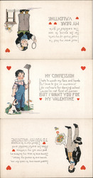 Set of 3: Children, Dear Valentine Postcard Postcard Postcard