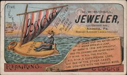 W.W. Rudisill, Fine Jewelry, Repair, Clocks Trade Card