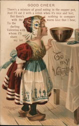 To My Valentine Good Cheer There's a Mixture of Good Eating In The Copper Pot Postcard