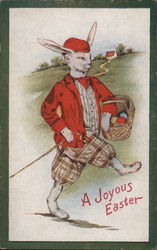 Bunny in Suit Carrying an Easter Basket Postcard