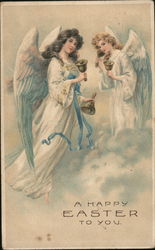Two Angels Ringing Bells Postcard