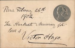 Victor Hugo - Paris, February 26th, 1902, Hundredth Anniversary Postcard