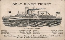 Salt River Ticket Steamer Bill Bryan Political Postcard Postcard Postcard