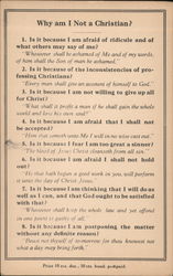 Why Am I Not A Christian? Religious Postcard Postcard Postcard