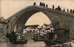 Sampans on a River in China Postcard