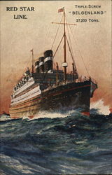 SS Belgenland, Red Star Line Postcard Postcard Postcard