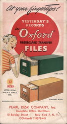 Oxford Fiberboard Files - Pearl Desk Company New York, NY Advertising Blotter Blotter Blotter