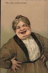 The Jolly Mother-in-law Caricatures Postcard Postcard Postcard