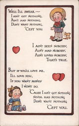 Wel I'll Swar - Little Kids And Hearts Postcard