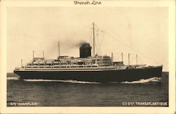 SS Champlain French Line Postcard