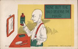 None But The Bald Deserve The Hair Postcard