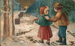 Joyful Greetings, Winter, Children Postcard