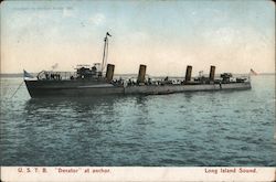U.S.T.B. "Decator" at anchor Boats, Ships Postcard Postcard Postcard