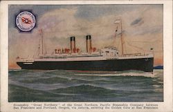 On Board S.S. Great Northern Postcard