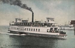 Ferry Steamer West Seattle Postcard