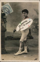 French Artist: Je Pense Á Vous... Tinted Photo Postcard