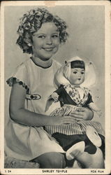 Shirley Temple Holding a Doll Postcard