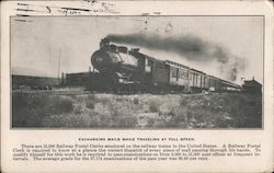 Exchanging Mails While Traveling At Full Speed Postcard