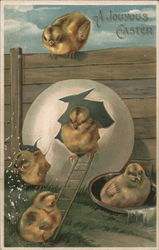 A joyous Easter With Chicks Postcard Postcard Postcard