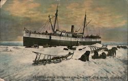 Landing From Steamer on Ice Edge Nome, AK Postcard Postcard Postcard