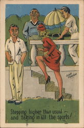 Stepping Higher Than Usual Swimsuits & Pinup Postcard Postcard Postcard