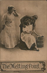 Ice Cream Maker Man And Two Women - The Melting Point Postcard